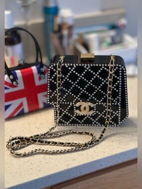 CHANEL Black Acrylic VIP Gift Bag